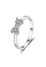 outstanding bow tie eternity sterling silver baby ring